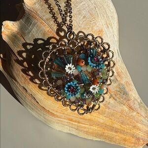 Betsey Johnson Colorful Heart Pendant Necklace